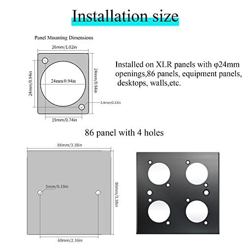 Conector panel estéreo 3.5mm hembra a hembra QIANRENON miniatura 6