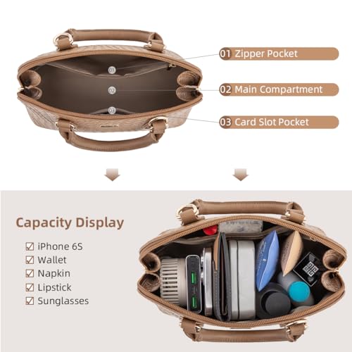 Image of LOVEVOOK Purse for Women Crossbody Bags Classic Double Zip Top Handle Dome Satchel Bag