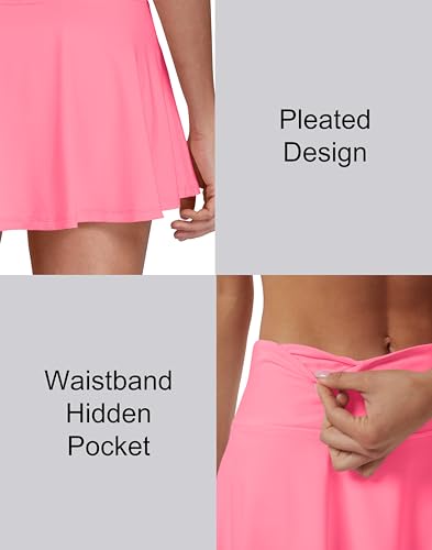 Image of Women's High Waist Pleated Tennis Skirt with 4 Pockets Lightweight Athletic Golf Skorts Skirts for Running Workout