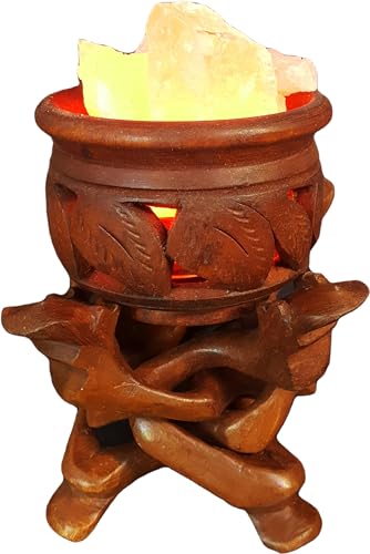 lampada di sale forma Braciere con trespolo