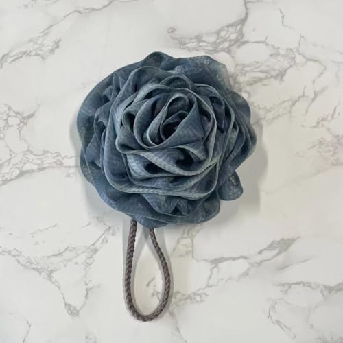 Yiclick Orange Bath Sponges Shower Loofahs Ball,Nature Bamboo Charcoal Mesh Bulk Puffs Large, Shower Skin Care (Dark Blue)
