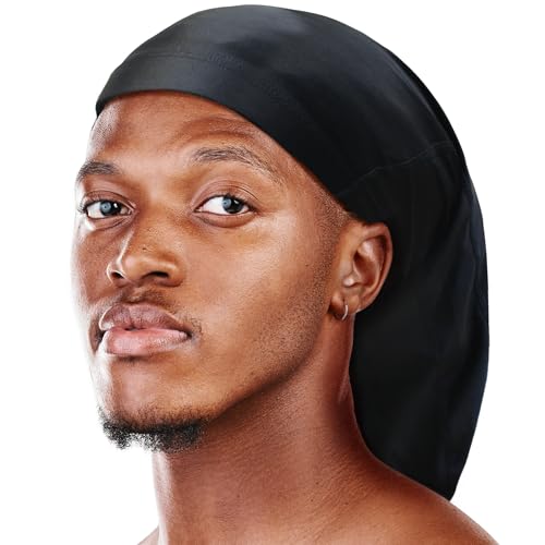 Titan Spandex Dreadlock Cap for Men – Stretchable & Breathable Hair Sock for Locs, Dreads & Braids – Smooth Fabric, Standard Length, Comfortable Fit for Daily Wear, Black