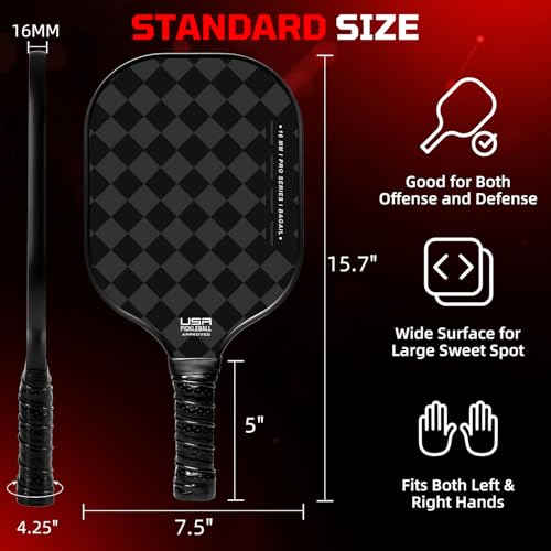 Image of BAGAIL Pickleball Paddles, USAPA Approved Fiberglass Surface Pickleball Set, Lightweight Pickle Ball Rackets with 4 Balls, 1 Bag, Designed in California for Traction and Stability