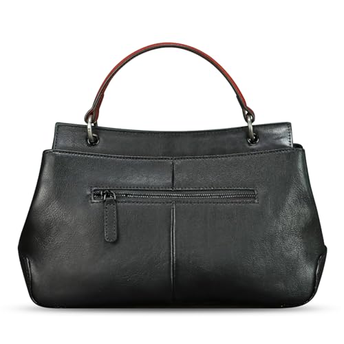 Image of Genuine Leather Handbag Satchel for Women Retro Leather Crossbody Bag Pouch Vintage Ladies Handbag Purse