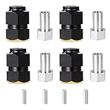 RC スペアパーツ For TRX-4M 1/18 高耐久真鍮ホイール六角延長アダプター RCクローラーカーモデルアップグレードパーツ 改造カーアクセサリー 4個(Black)