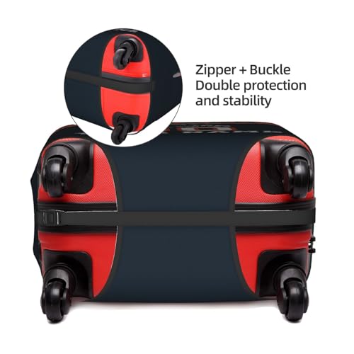Image of Custom Chicago Luggage Cover Personalized Football Style Suitcase Cover with Name Number Customized Washable Elastic Sports Travel Suitcase Protector for Business Vacation Gifts