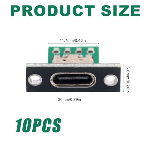 10 piezas conector USB C para montaje en panel miniatura 2