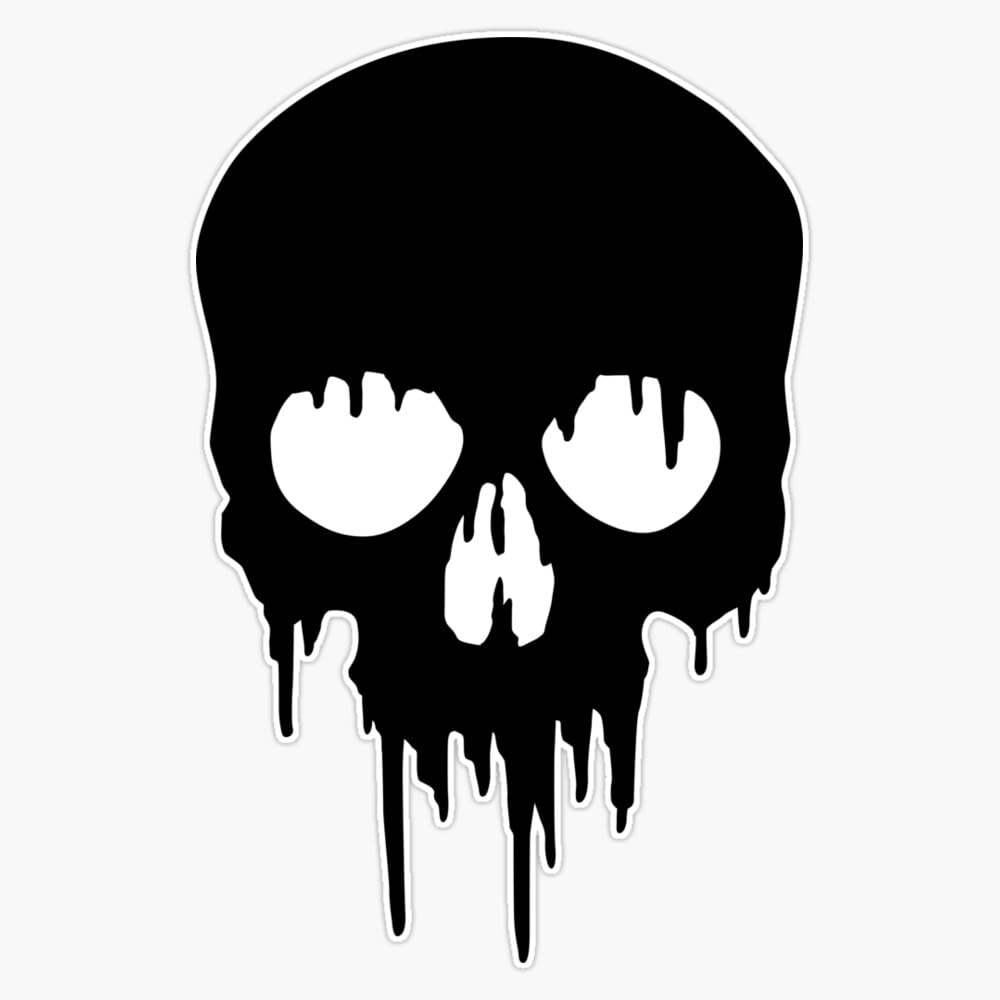 Amazon.com: Black Skull Dripping Bumper Sticker Vinyl Decal 5
