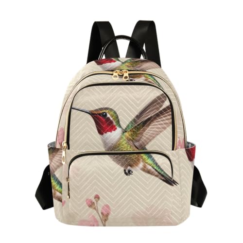Sac à dos quotidien Wudan au motif colibri vintage unique pour utilisateur S-M