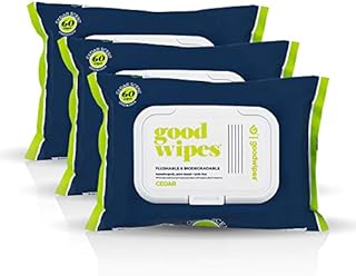 Goodwipes Flushable & Plant-Based Wipes with Botanicals | Dispenser for At-Home Use | Cedar with Aloe Septic and Sewer Safe | 180 count (3 packs) - Biggest Adult Wipes
