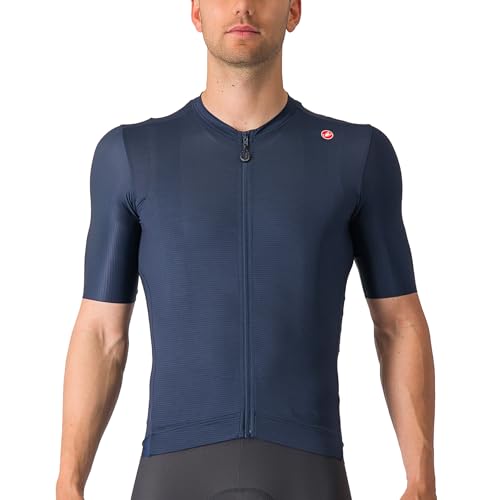 Castelli Maillot Espresso para hombre para ciclismo de carretera y grava, Azul belga/luna plateada, XXX-Large