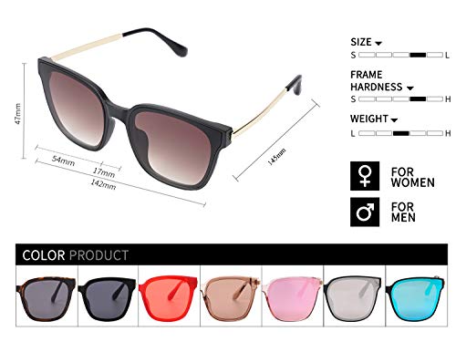 Square Sunglasses Womens Mens Oversized Mirrored lens U8863
