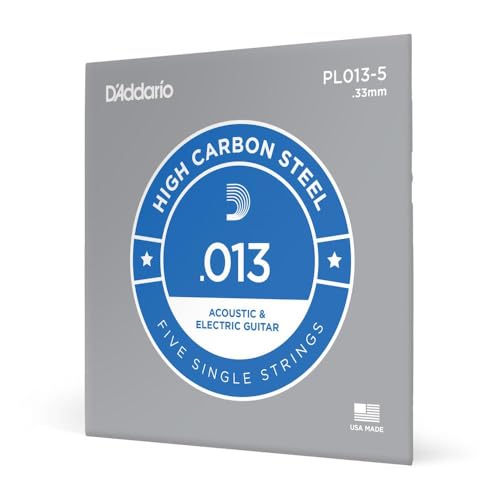 Image of D'Addario PL013-5 Plain Steel Guitar Single String.013 5-pack