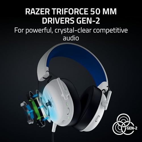 Image of Razer BlackShark V3 X HyperSpeed Wireless Gaming Headset for PS5: 50mm Drivers - Cardioid Mic - 2.4 GHz, Bluetooth - Works with PC, Mac, Nintendo Switch, Smartphone - Long Battery Life - White