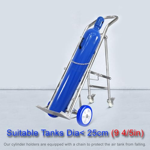 Chariot de bouteille d'oxygène avec support pliable et 4 roues - 4