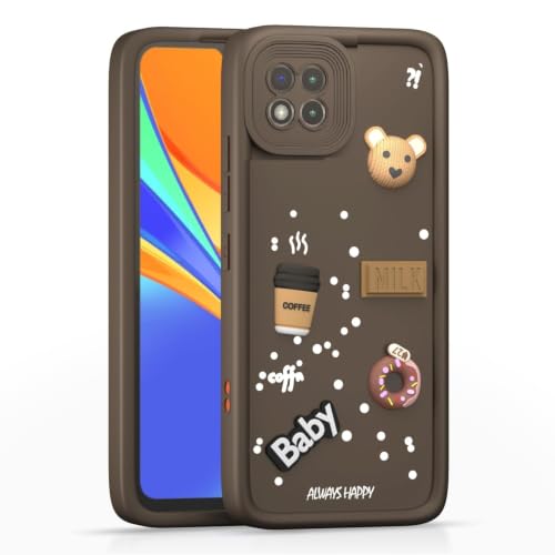 Image of Bintage Cute Fun Ball | Taddy Cartoon 3D Smiley Coffee Cup | Milk Donut | Full Protection Rubber Back Cover Compatible for Itel S665L / Itel S23 - Brown