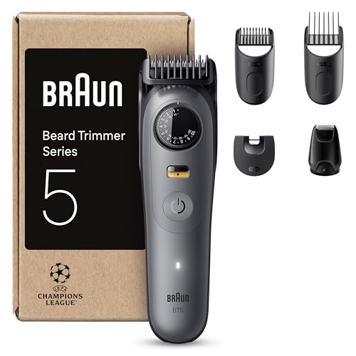 Braun Regolabarba Uomo Series 5, Rasoio Elettrico Barba Braun, +5 Strumenti Styling, Lama Ultra...