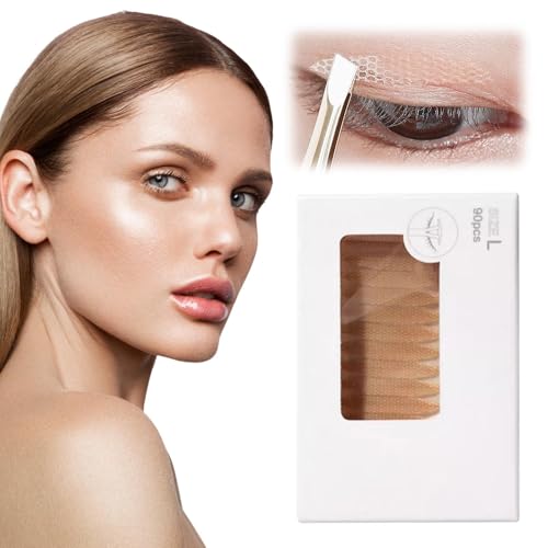 SICOSPI Invisible Double Eyelid Sticker - 2024 Upgraded Waterproof Tapes, Long-Lasting for Hooded, Heavy, Uneven, Droopy Eyelids (28 * 3mm-90pcs)