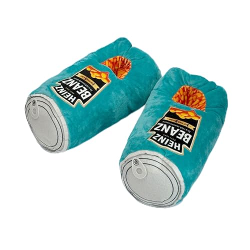 Chaussures d'intérieur amusantes Heinz Beanz Coddies en peluche douce avec semelle rigide