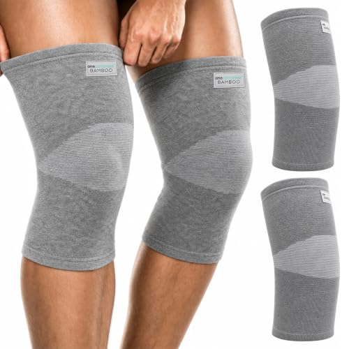 One Compress Bamboo Knee Sleeves - Breathable Joint Support for Men Women 2pcs