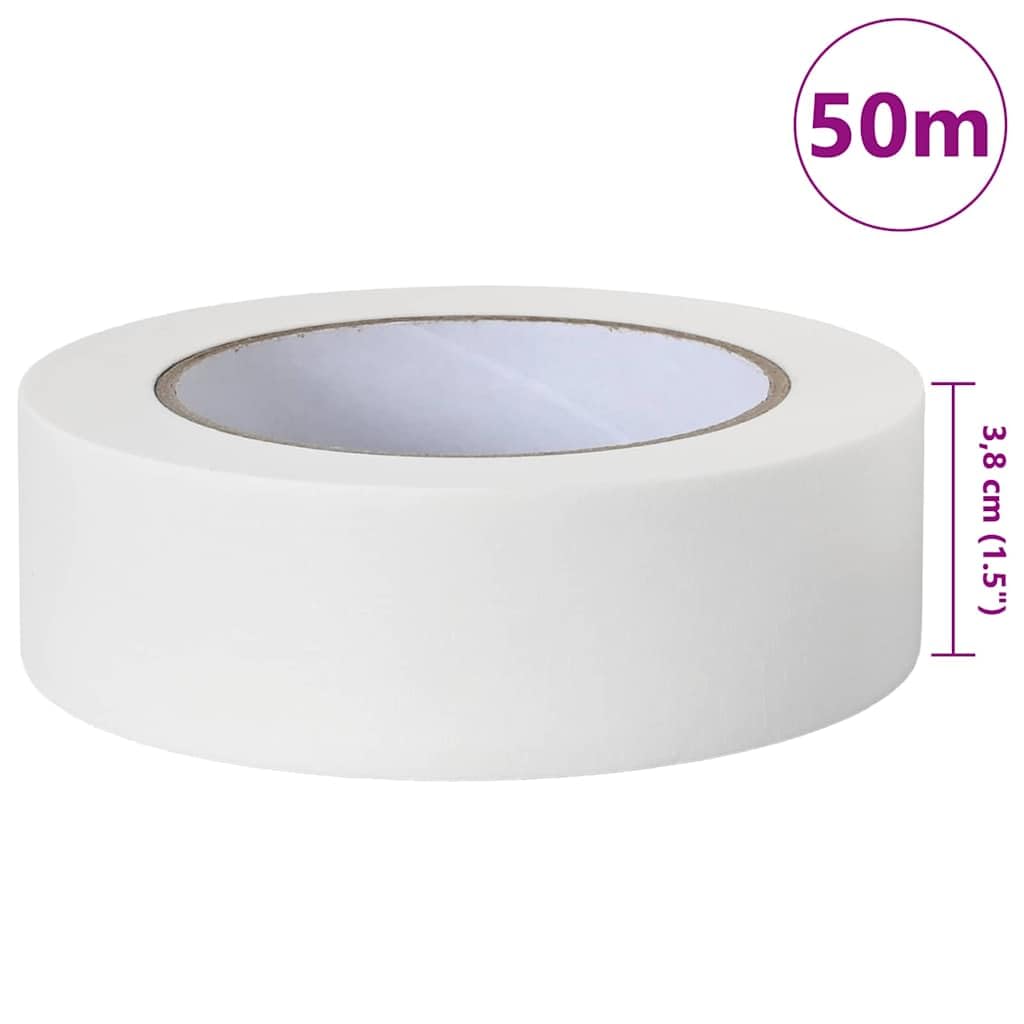 Malerklebeband Weiß 50 Stück 38 mm x 50 m Papier für Renovierung, Abdeckband für Wand Boden Tür Fenster, innen und außen, präzise Kanten und rückstandsfrei abziehbar