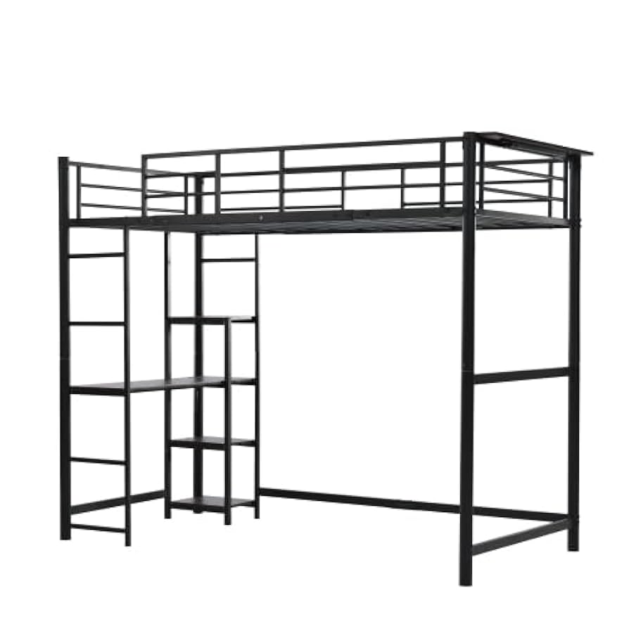 ロフトベッド パイプベッド シングル 木 デスク付き コンセント付 収納棚 Amazon｜ロフトベッド パイプベッド シングル 木 デスク付き