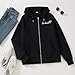 KIEKIECOO Oversized Full Zip Up Hoodies for Women Be Kind Graphic Jacket Light Weight Fall Zipper Sweatshirts Loose Fit Black