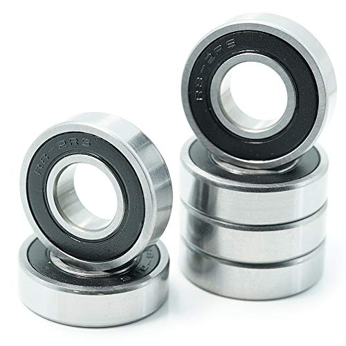 R8-2RS Deep Groove Ball Bearing, Inch Size 1/2" x1-1/8 x5/16, Precision Chrome Steel Material, Pick with 6 PCS R8RS Bearings for Wheelchair Grinder Wheel or Stroller Motor