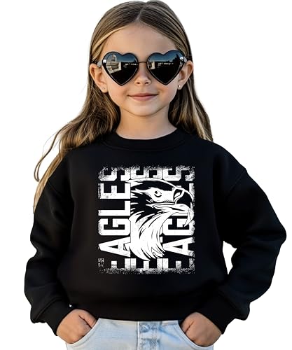 Olive Loves Apple Eagles Sports Unisex Sweatshirt for Adults, Teens, & Kids School Sports Team Pride Sweater