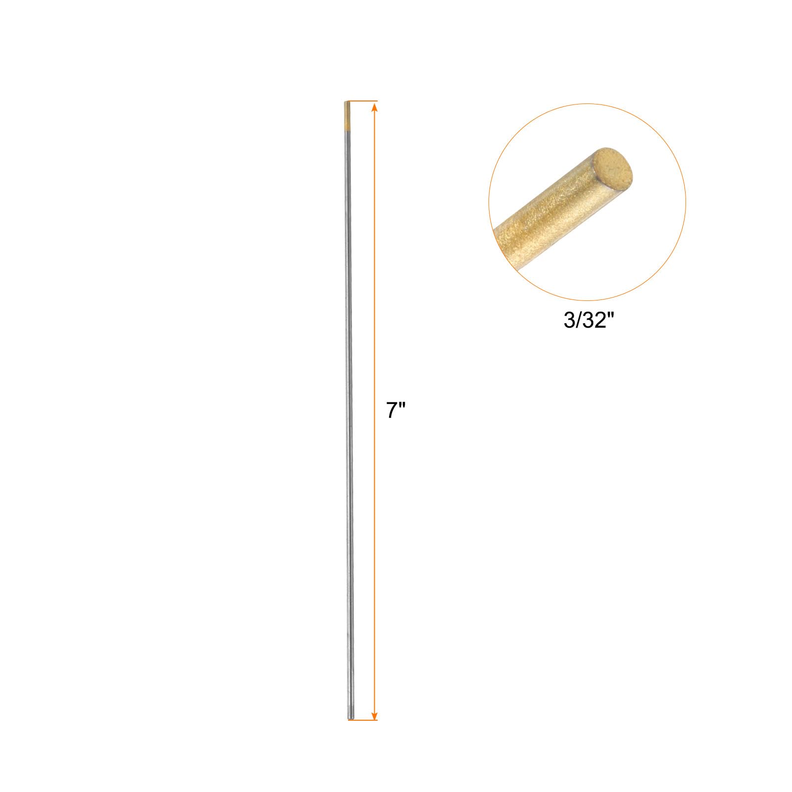 QUARKZMAN 10 Stück TIG Schweiß Wolfram Elektroden 3/32" x 7" 1.3-1.7% Lanthan Für Edelstahl Schweißen Aluminium Magnesium Legierung Schweißen Industrie Fertigung Goldton WL15