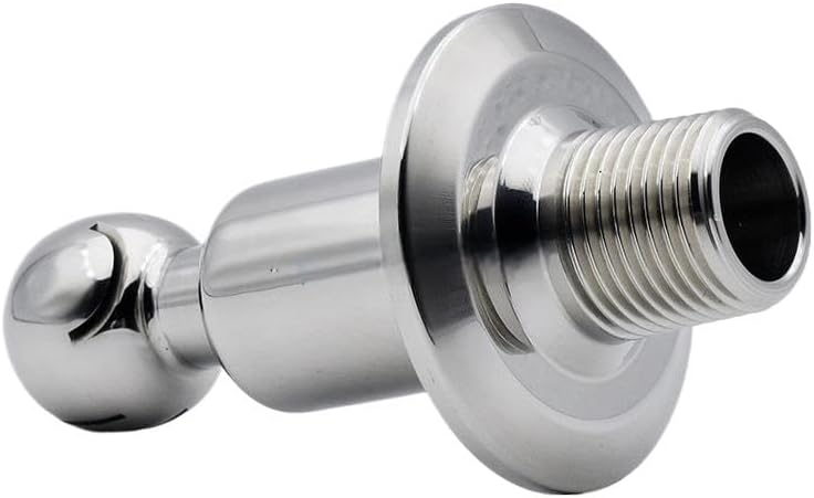 SS304 Stainless Steel Rotating Spray Ball, 1.5inch Tri Clamp and 1/2inch NPT External Thread Cleaning Ball 1pc