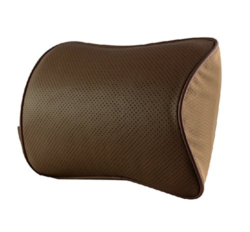 Leather Car Neck Pilloe Bone Pillow One Piece (Coffee)