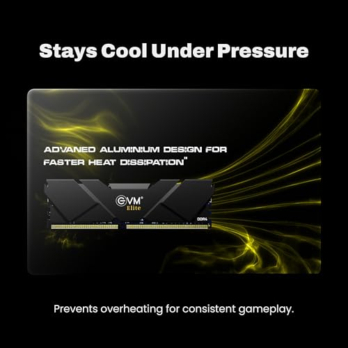 Image of EVM Elite 16GB DDR4 3200MHz Gaming Desktop RAM - Intel XMP & AMD EXPO, Aluminum Heat Sink, CL15, 1.2V Low Voltage, 288-Pin Long-DIMM, 10-Year Warranty (EE16G32DT)