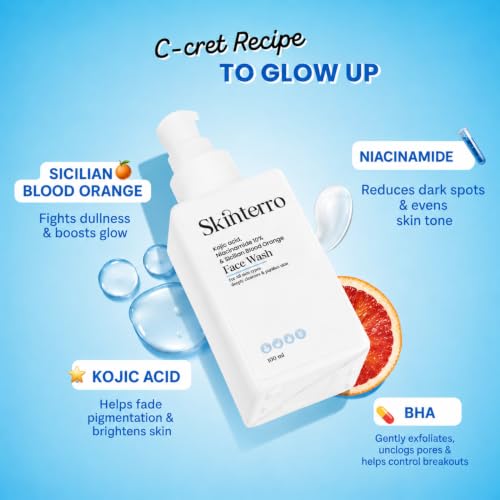 Image of Kojic Acid Face Wash with Niacinamide 10% & Sicilian Blood Orange, Deep Cleansing Facial Cleanser for Dirt, Oil & Impurities, Refreshing Daily Face Wash for All Skin Types, 100 ml