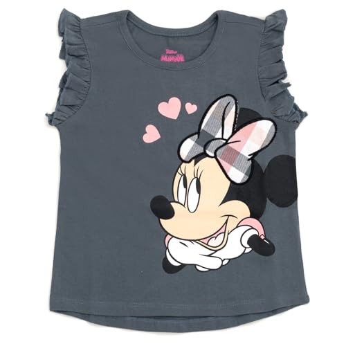 Disney Minnie Mouse Toddler Girls T-Shirt and Skirt Plaid Gray/Pink 3T - image 4