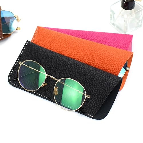 Image of K Luxury Women's Eyeglass Case Leather Soft Holder Pocket Cases Slim Travel Pouch for Sunglasses Eyeglasses Readers