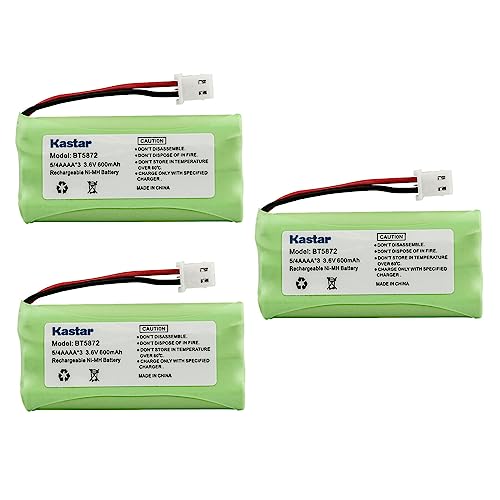 Kastar 3-Pack Ni-MH Battery, AAAA 3.6V 600mAh, Replacement for VTech 89-1333-00-00 89-1333-01-00 8913330000 8913330100 BT5632 BT5872 LS5101 / 5101 LS5105 / 5105 LS5145 / 5145 LS5146 / 5146 CPH-517J