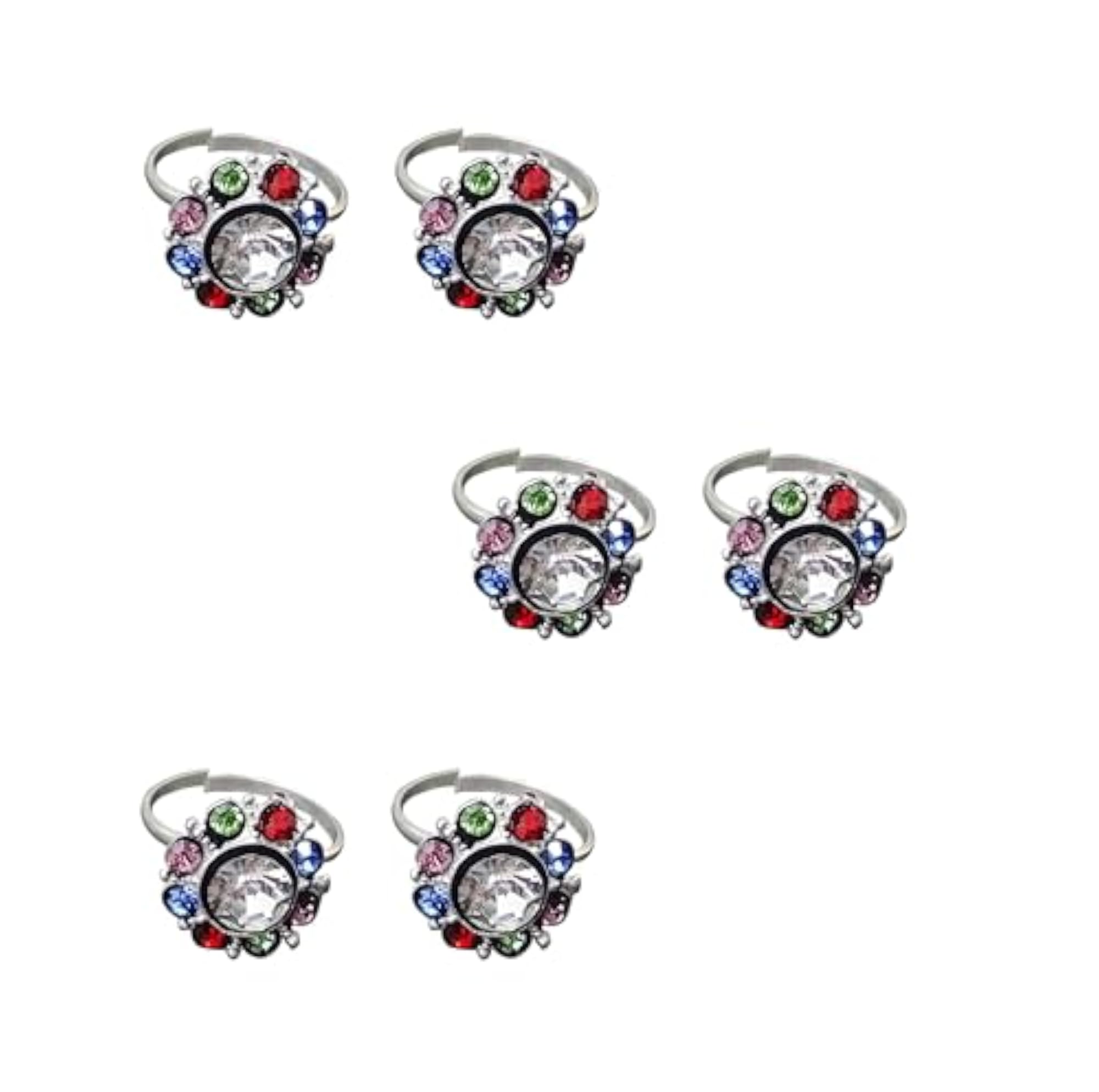 Women's Sterling Silver Abstract Pattern Design Toe Ring Set