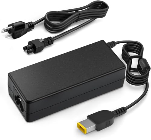 Image of 135W Power Cord for Lenovo ThinkPad Docking Station Yellow Tip | Stop dock blackouts! 135W pure power drives dual screens flawlessly. NOT a USB-C plug. Exact Yellow Square Tip ONLY.