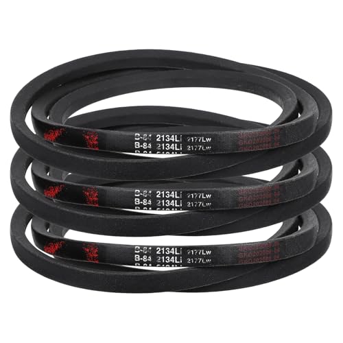 Image of uxcell 3 Pack B84 Classic Wrapped V-Belt, 87 inch Outside Circumference Wrapped Industrial Rubber V-Belt B Profile V-Belt for Industrial Machinery Equipment, Black