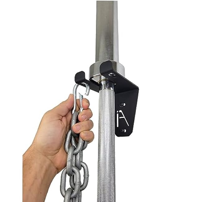 IRON AMERICAN Alpha Barbell Gym Wall Mount Storage 100+ Pound Capacity - Multi-Use Barbell Wall Holder, Barbell Hanger 4.25 x 6.75 x 7.25 Inches - Holds Any Standard Olympic Barbell - Hardware Included