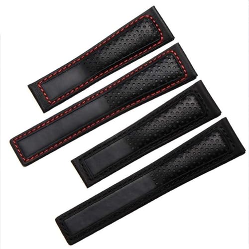 Bracelet montre cuir véritable 22mm boucle pliante finition luxe - 4