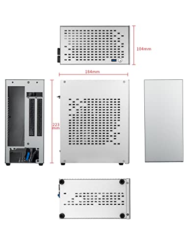 Aluminum Mini Itx Case With Pci Riser, Joyjom Mini Pc Case, Sff Small Form Factor Pc Case, Tx Computer Gaming Case Supports Gpu Graphics Card (Silver) #TOP2