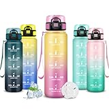 Mujigaga Borraccia, 500ml Borraccia Bambini, Senza Perdite, Borraccie Motivazionale, Facile da Trasportare, Borracce con Chiusura di Sicurezza, Borracce per Scuole, Lavoro, Ragazzi, Nuoto