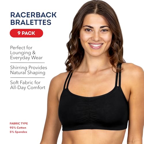 Image of Fruit of the Loom Women's Spaghetti Strap Cotton Sports Bra - All-Day Comfort