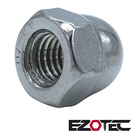 EZOTec - 4 Stück Hutmuttern hohe Form M14 DIN 1587 - Edelstahl V2A A2 - Schlüsselweite (SW) 22