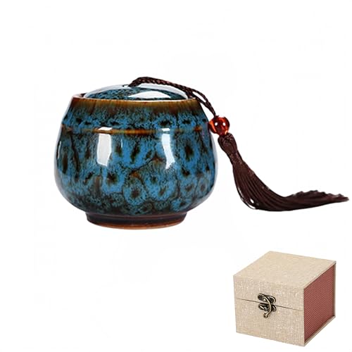 1 PCS Keepsake Urns Ashes Small Boxes,Ywbfove Mini Pets or Humans Funeral Cremation Urns,Small Amount of Cremated Remains, Display Burial at Home or Office(Blue) image 2