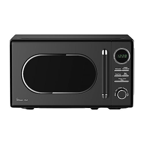 Magic Chef MC77CMB 0.7-Cu. Ft. 700-Watt Retro Countertop Microwave (Black)