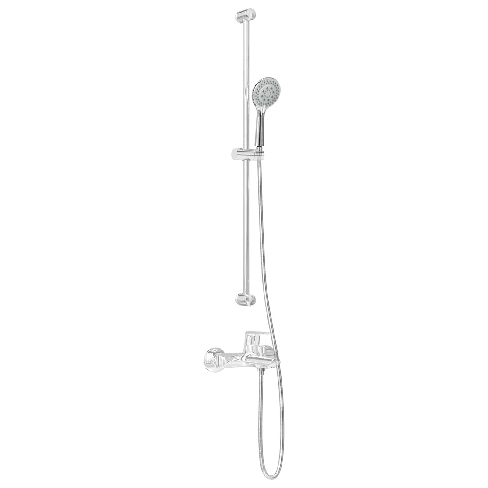 Juego de alcachofa de ducha cromada de acero inoxidable de 150 cm, 5 tipos de chorro con ducha de mano, ducha de lluvia, montaje en pared para ducha, baño, cabina, protección antical y