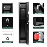 HOMFME 5 Gun Cabinet, Security Lockable Shotgun Rifle Safe Box with Digital Keypad, Emergency Keys, Alarm System, Electronic Pistols Shotgun Safe Cabinets for Home Office (with Fingerprint Opening) - Image 6